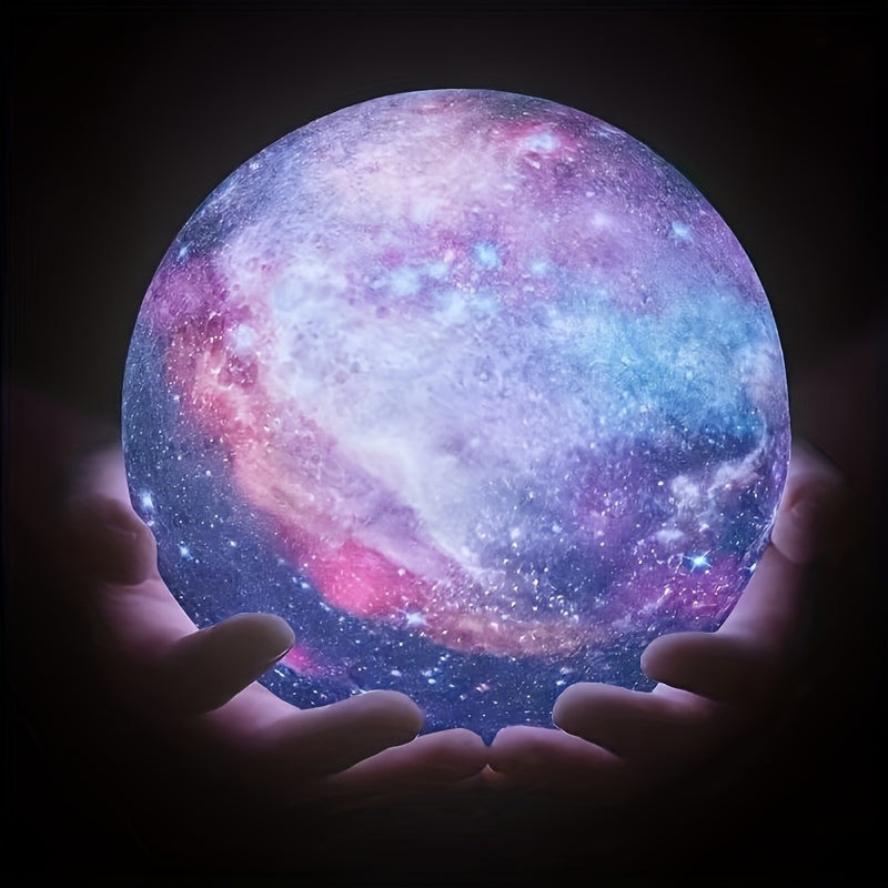 16 Inch Colorful Ball Moon LED Night Light - Night Lights with 16 Colors Adjustable, Remote Control, USB Plug, Solid Wood Stand, and Unique 3D Design - Perfect Birthday Gift for Bedroom Home Decor