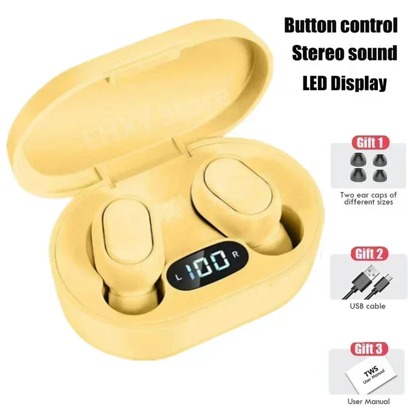 TWS Wireless Earphones Music Headset Bluetooth LED Display HiFi Earphone Waterproof Sport Wireless Headphone With Mic Earplugs