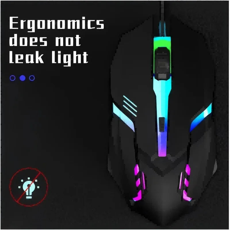 Latest high-quality ergonomic gaming mouse, suitable for desktop and laptop computers, 4-button USB RGB backlit mouse