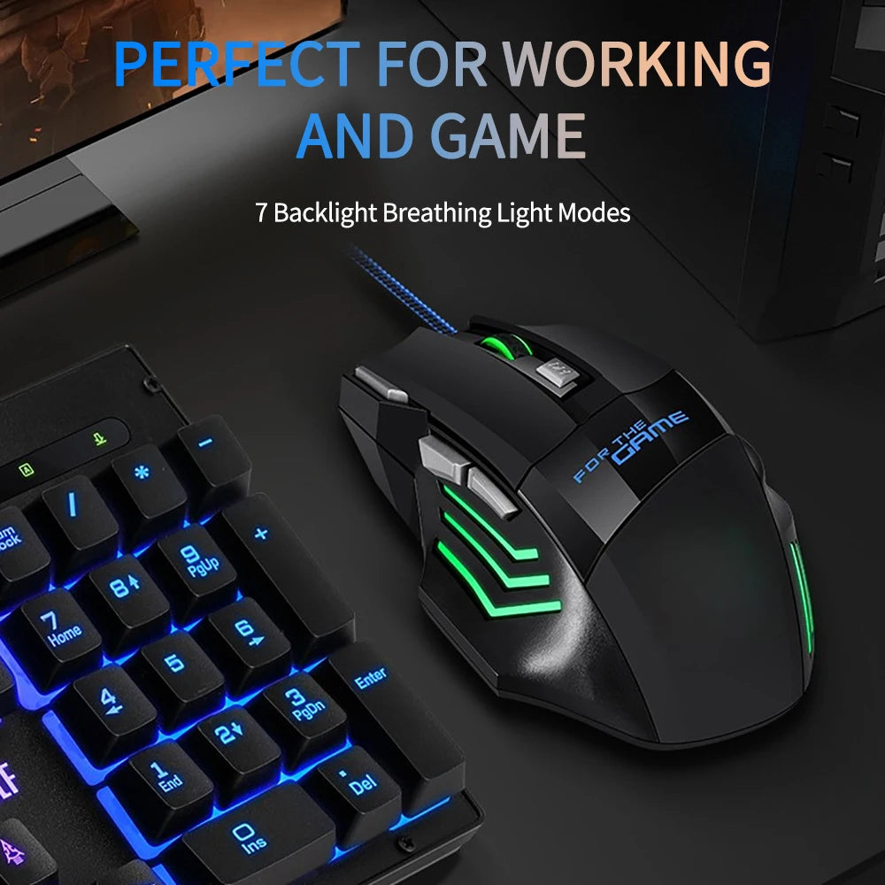 Professional Wired Gaming Mouse 7 Button Ergonomic USB Optical Mice 5500 DPI Backlight Adjustable for PC Gamer Computer Desktop