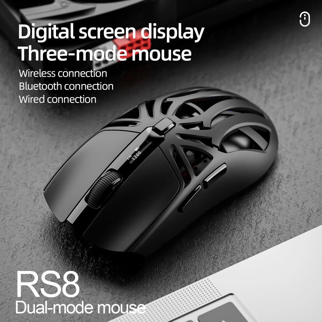 SmailWolf RS8 Bluetooth wireless 2.4g gaming mouse triple-mode lightweight e-sports gaming 1K return rate 10000DPI computer