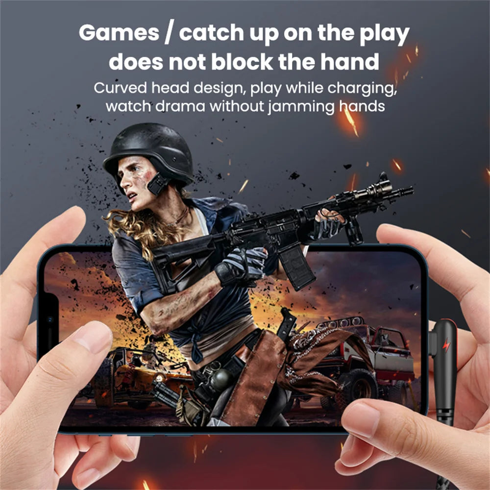 6A 120W Fast Charge Cables USB TO Type C Quick Charging Chargers Cord 0.25m/1m/1.5m/2m 90 Degree Elbow USB-C Braided Data Wire