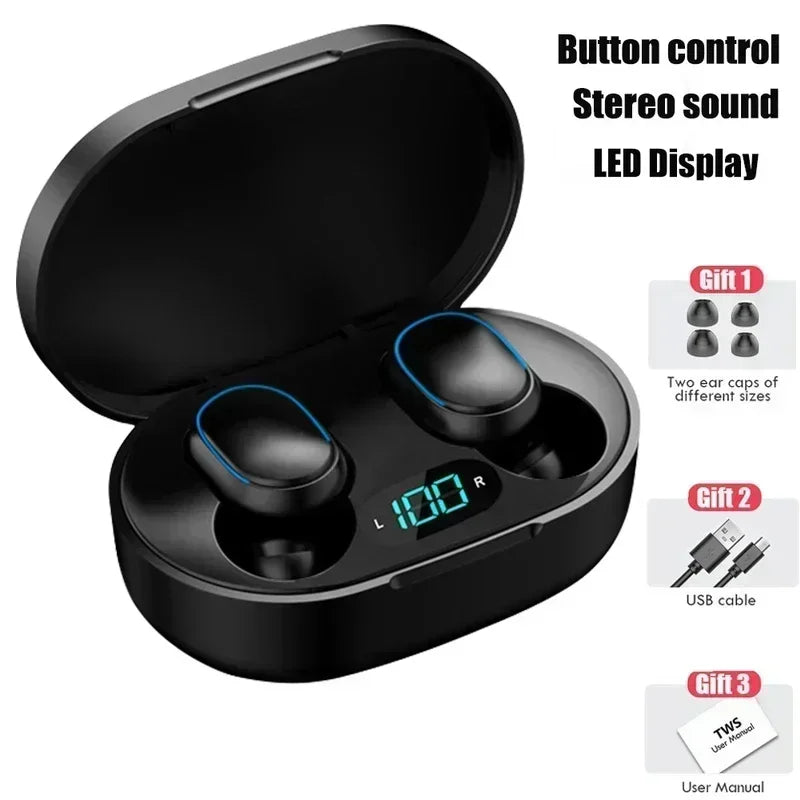 TWS Wireless Earphones Music Headset Bluetooth LED Display HiFi Earphone Waterproof Sport Wireless Headphone With Mic Earplugs
