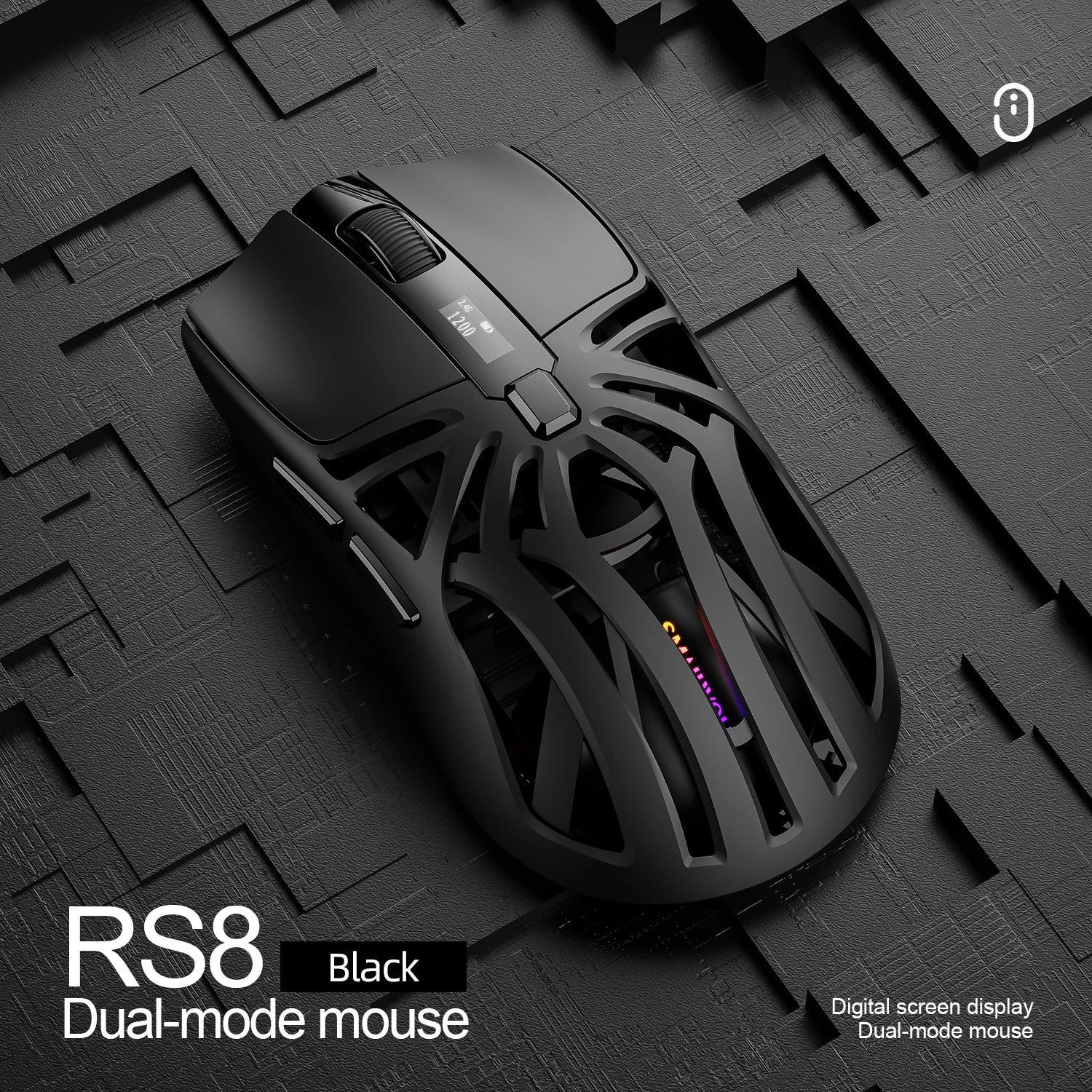 SmailWolf RS8 Bluetooth wireless 2.4g gaming mouse triple-mode lightweight e-sports gaming 1K return rate 10000DPI computer