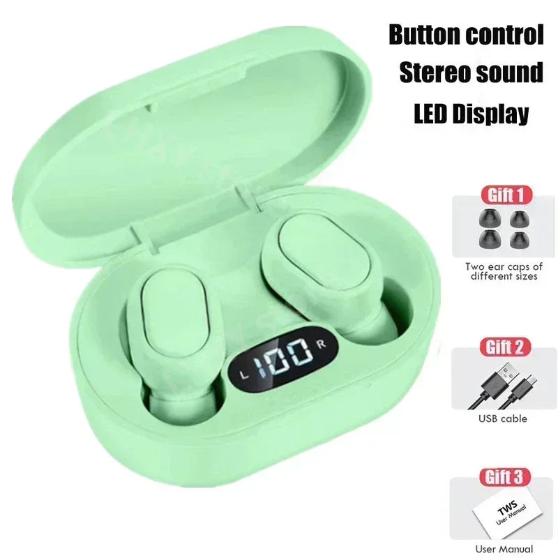 TWS Wireless Earphones Music Headset Bluetooth LED Display HiFi Earphone Waterproof Sport Wireless Headphone With Mic Earplugs