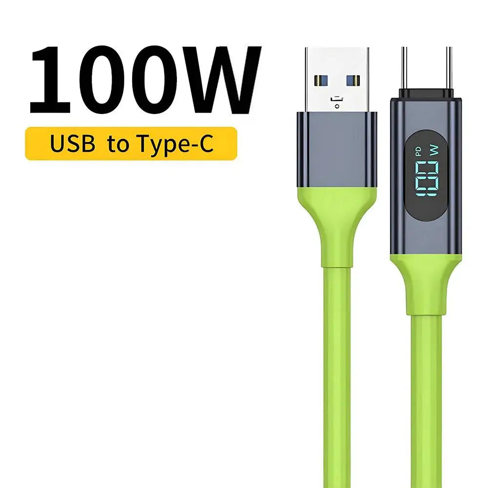 240W Type C to Type C Cable Phone Super Fast Charging Cable With LED Display USB To Type-C Data Cord For iPhone Xiaomi Samsung
